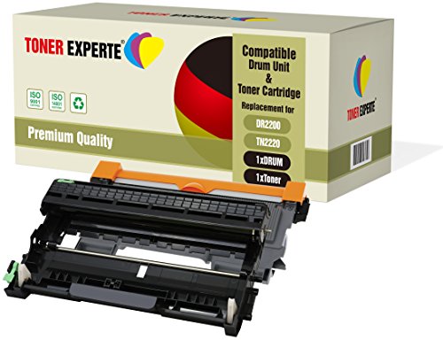 TONER EXPERTE 2-er Pack Trommel & Toner kompatibel zu DR2200 TN2220 für Brother DCP-7055 DCP-7060D DCP-7065DN HL-2130 HL-2132 HL-2135W HL-2240 HL-2240D HL-2250DN HL-2270DW MFC-7360N FAX-2840 von TONER EXPERTE