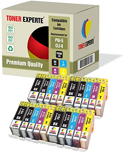 TONER EXPERTE 20 XL PGI-5 CLI-8 Druckerpatronen kompatibel für Pixma iP4200, iP4300, iP4500, iP5200, iP5200R, iP5300, MP500, MP600, MP600R, MP610, MP800, MP800R, MP810, MP830, MX850 von TONER EXPERTE