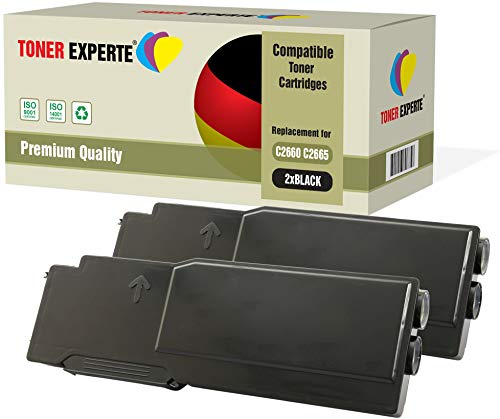 TONER EXPERTE 2er Pack Schwarz Premium Toner kompatibel zu 593-BBBU für Dell C2660dn, C2665dn, C2665dnf von TONER EXPERTE