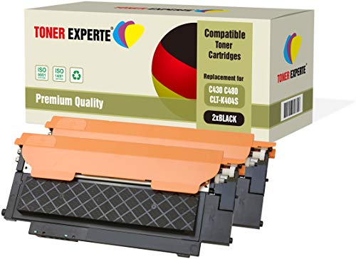 TONER EXPERTE 2er Pack Schwarz Premium Toner kompatibel zu CLT-K404S für Samsung Xpress SL-C430, SL-C430W, SL-C480, SL-C480FN, SL-C480FW, SL-C480W von TONER EXPERTE