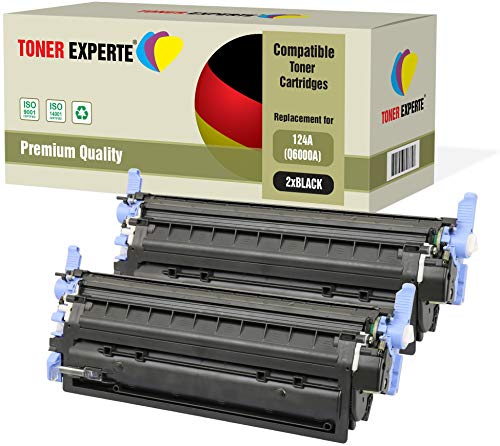 TONER EXPERTE 2er Pack Schwarz Premium Toner kompatibel zu Q6000A 124A für Color Laserjet 1600 1600n 2600 2600n 2600dn 2605 2605d 2605dn 2605dtn CM1015 CM1017 MFP von TONER EXPERTE