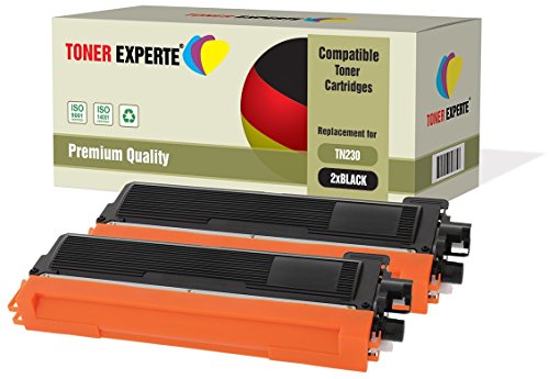 TONER EXPERTE 2er Pack Schwarz Premium Toner kompatibel zu TN-230BK TN230 für Brother DCP-9010CN, HL-3040CN, HL-3045CN, HL-3070CN, HL-3070CW, HL-3075CW, MFC-9120CN, MFC-9125CN, MFC-9320CW, MFC-9325CW von TONER EXPERTE