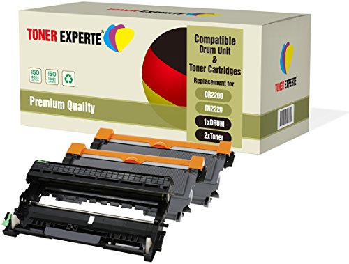 TONER EXPERTE 3-er Pack Trommel & 2 Toner kompatibel zu DR2200 TN2220 für Brother DCP-7055 DCP-7060D DCP-7065DN HL-2130 HL-2132 HL-2135W HL-2240 HL-2240D HL-2250DN HL-2270DW MFC-7360N FAX-2840 von TONER EXPERTE