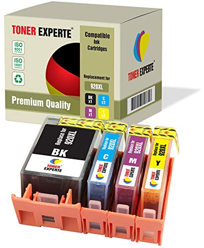 TONER EXPERTE 4 XL Druckerpatronen kompatibel für 920XL 920 XL Officejet 6000, 6500, 6500A, 7000, 7500A (Schwarz, Cyan, Magenta, Gelb) von TONER EXPERTE