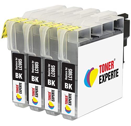 TONER EXPERTE LC985 LC985BK 4 Schwarz Druckerpatronen kompatibel für DCP-J315W DCP-J125 DCP-J140W DCP-J515W MFC-J415W MFC-J220 MFC-J265W MFC-J410 | hohe Kapazität von TONER EXPERTE