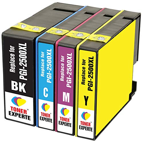 PGI-2500XL TONER EXPERTE® 4 XL Druckerpatronen kompatibel für MAXIFY MB5350 iB4050 MB5050 MB5150 MB5450 iB4150 MB5455 MB5155 9254B001 9265B001 9266B001 9267B001 | hohe Kapazität von TONER EXPERTE