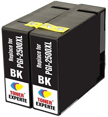 TONER EXPERTE PGI-2500XL PGI-2500XLBK 2 Schwarz Druckerpatronen kompatibel für MAXIFY MB5350 iB4050 MB5050 MB5150 MB5450 iB4150 MB5455 MB5155 9254B001 | hohe Kapazität (2500 Seiten) von TONER EXPERTE