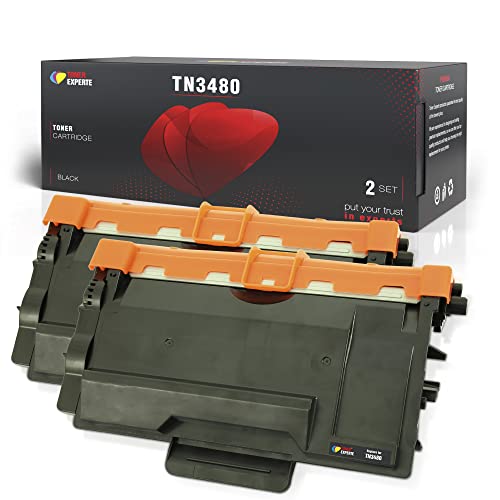 Toner Experte Kompatibel für Brother TN3480 TN3430 Schwarz Tonerkartusche Ersatz für TN-3480 für HL-L5100DN HL-L5200DW MFC-L5700DN MFC-L5750DW MFC-L6800DW DCP-L5500DN Druckerpatronen 2er-Pack von TONER EXPERTE
