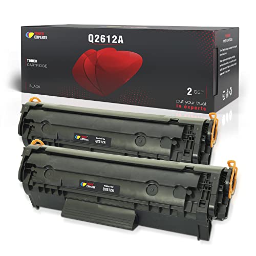 Toner Experte Kompatibel für HP Q2612A 12A Schwarz Tonerkartusche Ersatz für Q2612A FX10 für LaserJet 1010 1018 1020 1022 3015 3055 Canon LBP-2900 Druckerpatronen 2er-Pack von TONER EXPERTE