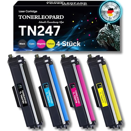 TONERLEOPARD® Kompatibel für Brother TN-243CMYK TN247 MFC-L3750CDW MFC-L3770CDW DCP-L3550CDW MFC-L3730CDN HL-L3270CDW HL-L3230CDW HL-L3210CW DCP-L3510CDW MFC-L3710CDW 4er Set Toner CMYK Multi-Pack von TONERLEOPARD