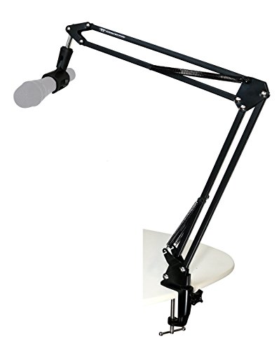 TIE Studio Professioneller Mikrofon Arm Ständer inkl. Halter auf Schreibtisch für Studio/Programm-Aufnahme/Rundfunk/Fernsehsender von TONG YANG