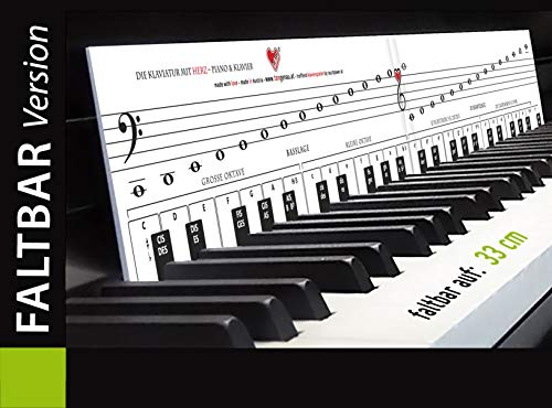 TonGenau® Klaviatur Schablone FALTBAR 2mm - Klavier lernen leicht gemacht - von KlavierlehrerInnen empfohlen - Klavier spielen lernen für Kinder, Anfänger, und Erwachsene von TONGENAU