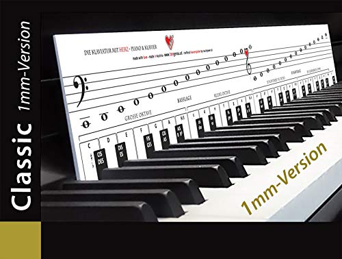 TonGenau® Klaviatur Schablone extradünne 1mm Version - Klavier lernen leicht gemacht - von KlavierlehrerInnen empfohlen - Klavier spielen lernen für Kinder, Anfänger, und Erwachsene von TONGENAU