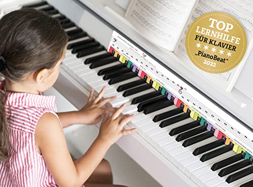 TonGenau® Regenbogen Klaviatur für Kinder - Klavier lernen leicht gemacht - von KlavierlehrerInnen empfohlen - Klavier spielen lernen für Kinder, Anfänger, und Erwachsene von TONGENAU