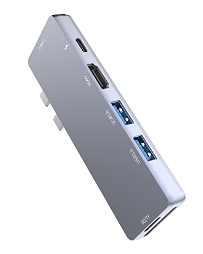 USB C Hub Adapter 7 IN 2, USB C Docking Station Multiport Verteiler für MacBook Pro/Air 2020/2019/2018 mit HDMI 4K@60Hz，Thunderbolt 3,Unterstützung 100W PD， 2*USB 3.0, SD/TF Kartenleser, USB C Port von TONGKTAI