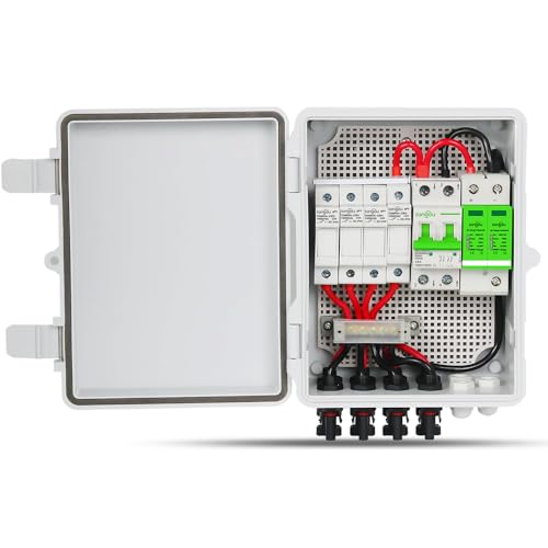 4-Saitige PV Kombinationsbox,Solar PV Anschlusskasten,15A Nennstrom Sicherung und Leistungsschalter 63A,mit Lightning Arreste,IP65,für Solarpanel-Gitter und netzunabhängiges Solarstromsystem TONGOU 4-Saitige PV Kombinationsbox,Solar PV Anschlusskasten,15A Nennstrom Sicherung und Leistungsschalter 63A,mit Lightning Arreste,IP65,für Solarpanel-Gitter und netzunabhängiges Solarstromsystem TONGOU von TONGOU