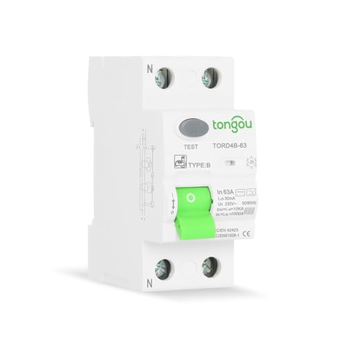 FI-Schutzschalter Typ B AC/DC / 63 A - 30 mA / 2-polig / 10KA / 230V / Ladegerät Elektroauto/Fehlerstromschutzschalter TONGOU FI-Schutzschalter Typ B AC/DC / 63 A - 30 mA / 2-polig / 10KA / 230V / Ladegerät Elektroauto/Fehlerstromschutzschalter TONGOU von TONGOU