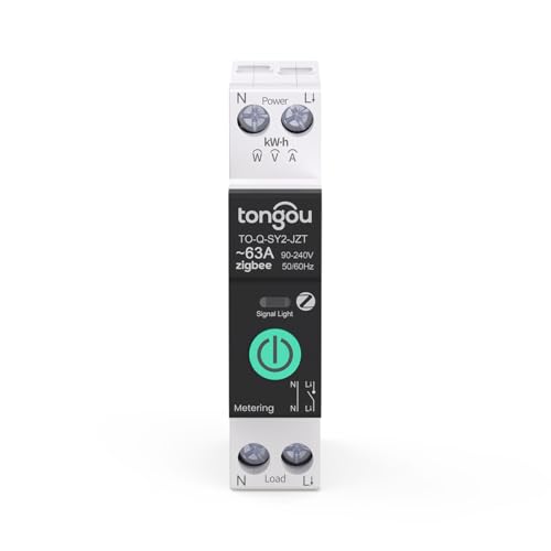 Zigbee Schalter Universal Smart Schalter mit Stromverbrauchsmessung und Überlastschutzfunktion, DIY Intelligente Timer Sprachsteuerung Kompatibel mit Alexa, Google Home Tuya/Smart life APP TONGOU von TONGOU