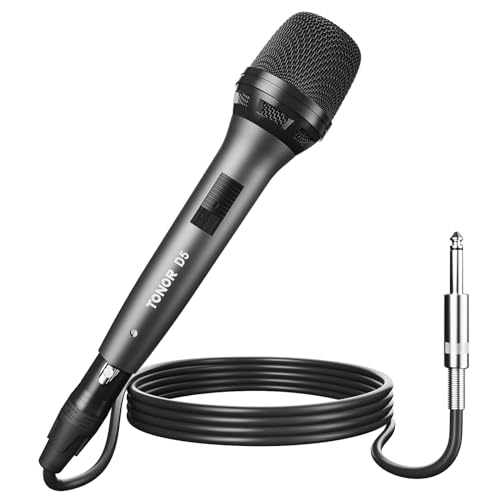 TONOR Dynamisches Mikrofon, Gesangsmikrofon zum Singen, tragbares Karaoke Maschine Anlage, Nieren-Studiomikrofon mit 16,4 Fuß XLR, Mikro Micro mic für Fernseher/Studio/Mixer und Outdoor-Aktivitäten von TONOR