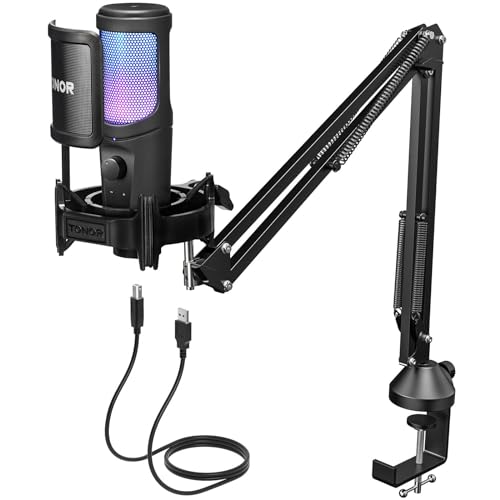 USB Gaming Mikrofon, PC Streaming Mirophone Podcast Brodcasting Mikro, Mic mit Stummschaltung Armständer, Nierenkondensatormikrofon für PS4/5 Gamer YouTube Twitch Studio, mikrophon mit Arm TC40 RGB USB Gaming Mikrofon, PC Streaming Mirophone Podcast Brodcasting Mikro, Mic mit Stummschaltung Armständer, Nierenkondensatormikrofon für PS4/5 Gamer YouTube Twitch Studio, mikrophon mit Arm TC40 RGB von TONOR