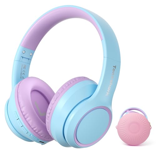 TONOSHARK Kinder Kopfhörer mit Active Noise Cancelling (ANC) | 60h Spielzeit | Kabellos Bluetooth Over-Ear Kopfhörer mit Mikrofon (Lila) - Ideal für Schule/Reisen/Party | Inkl. Tragetasche von TONOSHARK