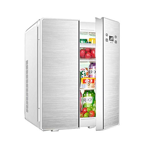 TONPOP Refrigeration Mini-Auto-Kühlschrank, 25 l, Dual-Core-Doppeltür-Design, Zuhause, Schlafsaal, Kühler und Wärmer, Auto, Zuhause, Dual-Use-Mini-Kühlschrank (Silber) von TONPOP