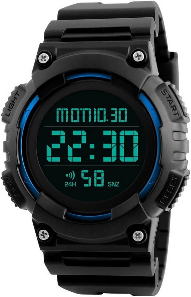 TONSHEN Digital Sport Herren Watch, LED Elektronik Multifunktion Stoppuhr Alarm LED Licht Outdoor von TONSHEN