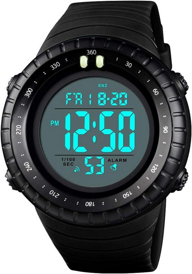 TONSHEN Fur Herren Multifunktional Outdoor Watch, mit Sport LED Elektronik Digital Doppelte Zeit Countdown Alarm Taktik von TONSHEN