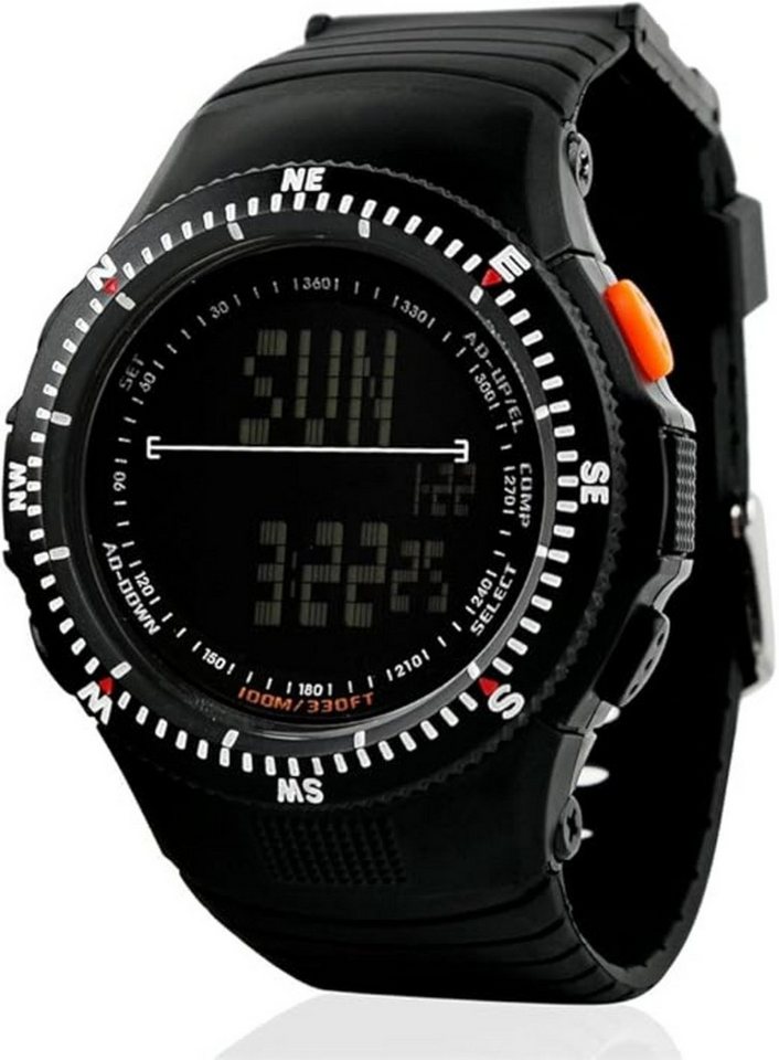 TONSHEN Herrenuhr Digitaluhr Sportuhr LED 50M Wasserdicht Watch, Multifunktion Militär Uhren Plastik Schale mit Kautschuk Band von TONSHEN