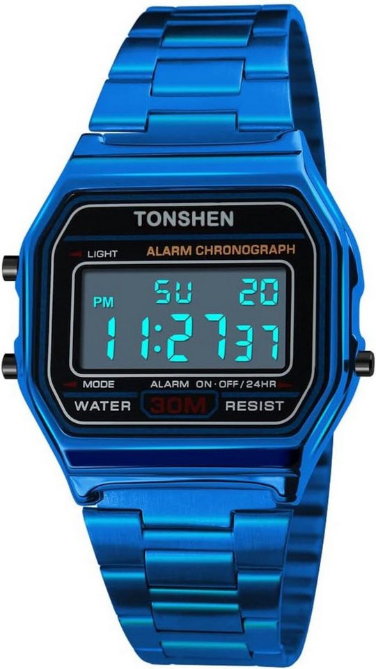 TONSHEN Multifunktionale Mit Funktionen wie Datum, Kalender, Alarm, Stoppuhr Watch, mit EL-Hintergrundbeleuchtung Beleuchtung eine einfache Zeitablesung von TONSHEN