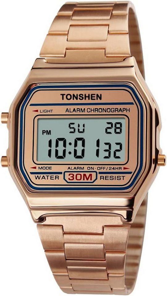 TONSHEN Multifunktionale Mit Funktionen wie Datum, Kalender, Alarm, Stoppuhr Watch, mit EL-Hintergrundbeleuchtung Beleuchtung eine einfache Zeitablesung von TONSHEN
