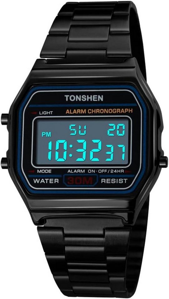 TONSHEN Multifunktionale Mit Funktionen wie Datum, Kalender, Alarm, Stoppuhr Watch, mit EL-Hintergrundbeleuchtung Beleuchtung eine einfache Zeitablesung von TONSHEN