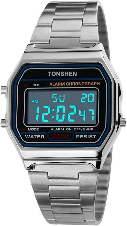 TONSHEN Multifunktionale Mit Funktionen wie Datum, Kalender, Alarm, Stoppuhr Watch, mit EL-Hintergrundbeleuchtung Beleuchtung eine einfache Zeitablesung von TONSHEN
