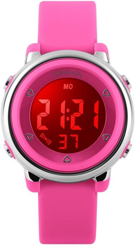 TONSHEN für Junge Mädchen Digital Outdoor Sport Watch, mit 12H/24H Zeit Farbe LED Licht 50M Wasserdicht von TONSHEN