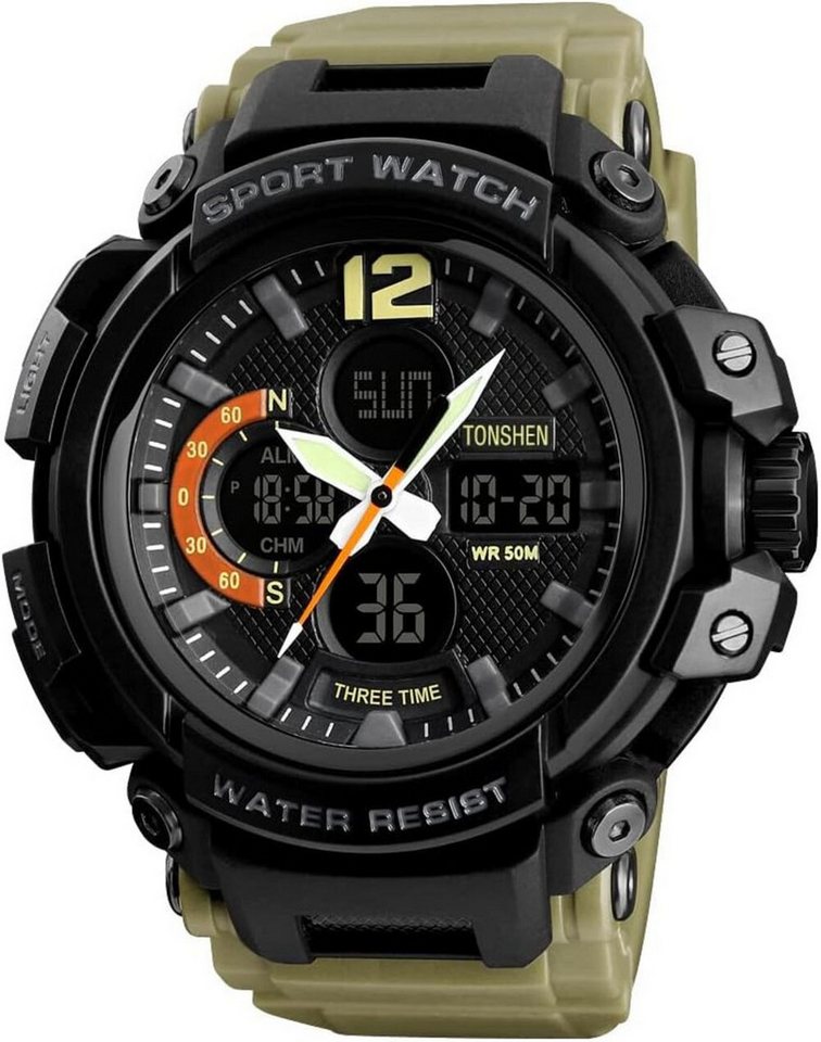 TONSHEN mit Vielseitige Funktionen Datum, Kalender, Alarm,12/24-Stunden-Modus Watch, mit Wasserdicht bis 50M Ideal für Schwimmen, Baden oder Wassersport TONSHEN mit Vielseitige Funktionen Datum, Kalender, Alarm,12/24-Stunden-Modus Watch, mit Wasserdicht bis 50M Ideal für Schwimmen, Baden oder Wassersport von TONSHEN