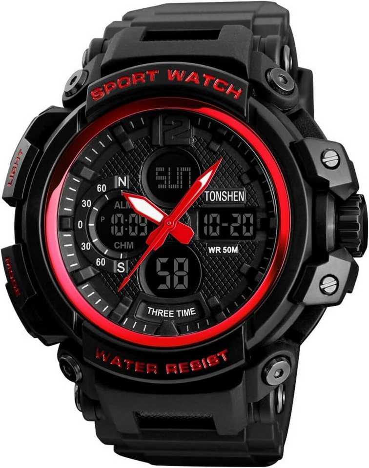 TONSHEN mit Vielseitige Funktionen Datum, Kalender, Alarm,12/24-Stunden-Modus Watch, mit Wasserdicht bis 50M Ideal für Schwimmen, Baden oder Wassersport TONSHEN mit Vielseitige Funktionen Datum, Kalender, Alarm,12/24-Stunden-Modus Watch, mit Wasserdicht bis 50M Ideal für Schwimmen, Baden oder Wassersport von TONSHEN