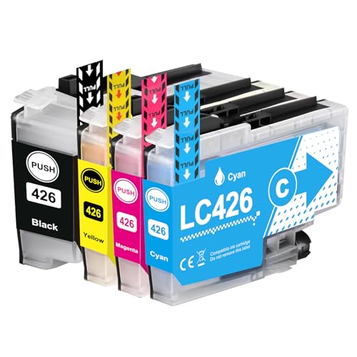 LC426 LC-426 LC-426VAL 4 Farben Kompatible Tintenpatronen Standardkapazität 3000 Seiten Schwarz, 1500 Seiten C M Y für Brother MFC-J4335DW MFC-J4340DW MFC-J4535DW MFC-J4540DW Tintenstrahldrucker von TONTINTA