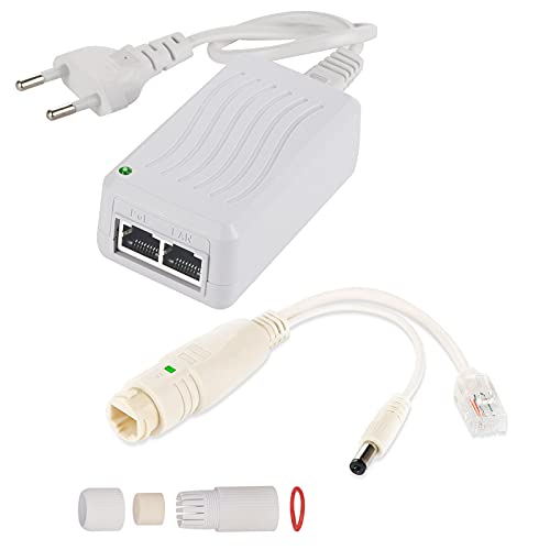 PoE+ Injektor - IEEE802.3at/af - Gigabit Ethernet - 24 Watt - max. 48 Volt - IEEE 802.3af Standard 10,100 Mbps für Ladekabel Typ C RJ45 Port Stromversorgung Splitteradapter von TONTON