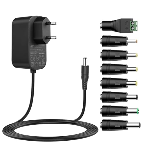 Tonton 12V 3A Universal Netzteil, 12V 1A 2A 3A Netzteil mit 8 DC Steckern für LED-Leiste, Lautsprecher, Router, Scanner, Kamera, DVD Spieler, Externe Mobile Festplatte, LCD Bildschirm, 3000mA Max. Tonton 12V 3A Universal Netzteil, 12V 1A 2A 3A Netzteil mit 8 DC Steckern für LED-Leiste, Lautsprecher, Router, Scanner, Kamera, DVD Spieler, Externe Mobile Festplatte, LCD Bildschirm, 3000mA Max. von TONTON