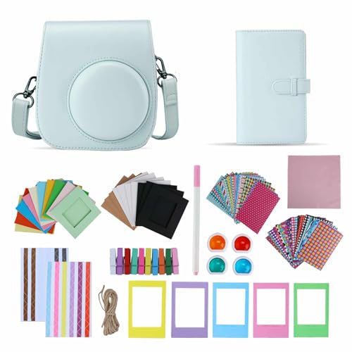 TONYLAIJIANTAO Sofortbildkamera Mini 11/12 Zubehör Kompatibel mit Fujifilm Instax Filmkamera, Inklusive Tasche/Album/Filter/Filmrahmen/Randaufkleber. (Grün) von TONYLAIJIANTAO