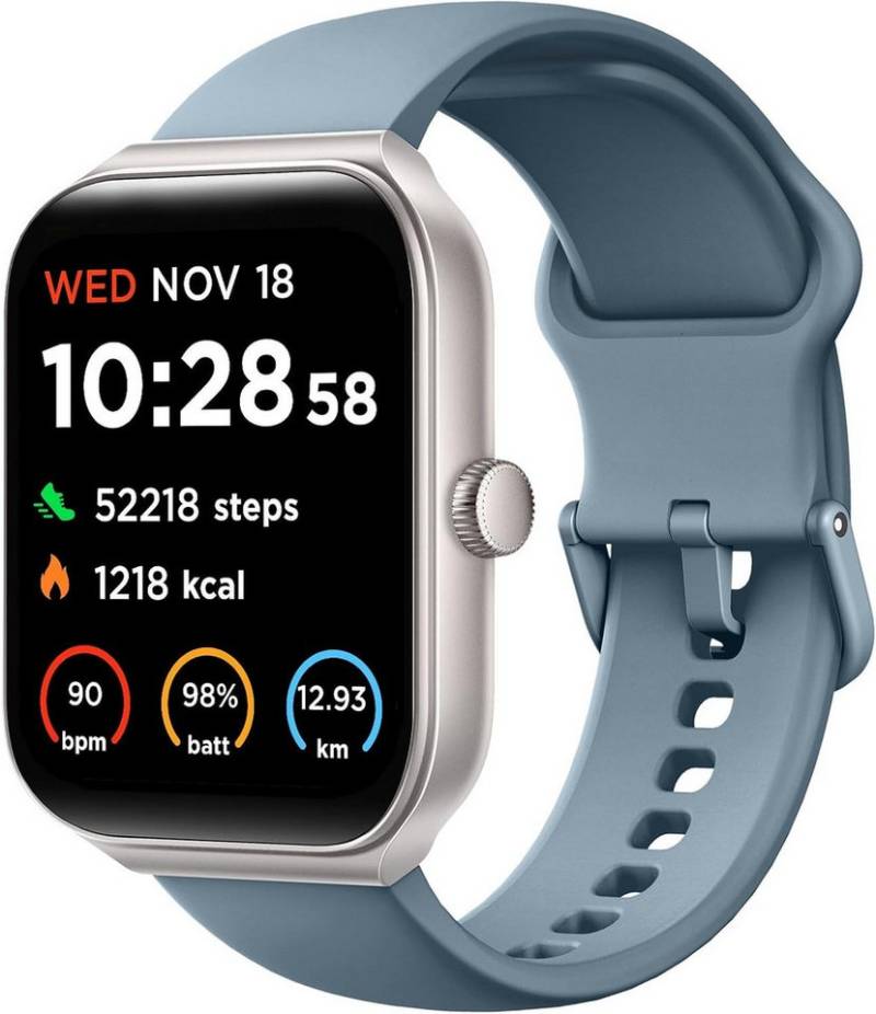 TOOBUR Herren's IP68 Wasserdicht Telefonfunktion Fitness-Tracker Smartwatch (1,95 Zoll, Android/iOS), mit Herzfrequenz Schlafüberwachung Schrittzähler von TOOBUR