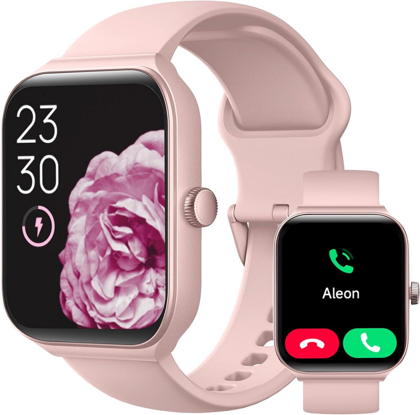 TOOBUR Herzfrequenz Schrittzähler Schlafüberwachung IP68 Wasserdicht Smartwatch (1,95 Zoll, Android, iOS), Schrittzähler mit Alexa Eingebaut mit Telefonfunktion Fitnessuhr von TOOBUR