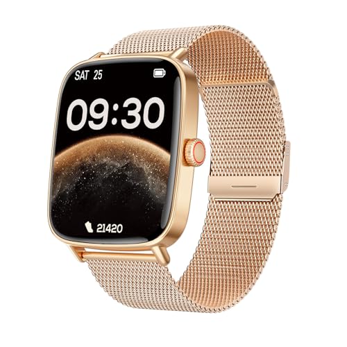 TOOBUR Smartwatch Damen, Schrittzähler Fitness Sport Uhr, 100+ Sportmodi, Elegant Frauen Metall Smartwatch Android/iOS Kompatibel, Telefonfunktion mit Anrufe, IP68 Wasserdicht, Gold TOOBUR Smartwatch Damen, Schrittzähler Fitness Sport Uhr, 100+ Sportmodi, Elegant Frauen Metall Smartwatch Android/iOS Kompatibel, Telefonfunktion mit Anrufe, IP68 Wasserdicht, Gold von TOOBUR