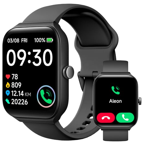 TOOBUR Smartwatch mit Telefonfunktion, 1.95" Fitnessuhr mit Herzfrequenz Schrittzähler Schlafüberwachung IP68 Wasserdicht Kompatibel Android & iOS für Herren 44 mm von TOOBUR