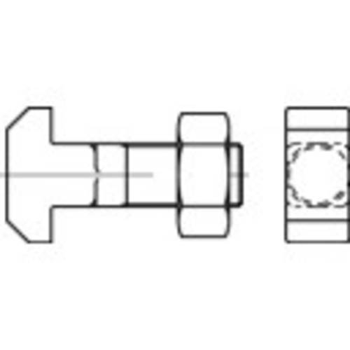 TOOLCRAFT 106090 Hammerkopfschraube M24 110mm Vierkant DIN 186 Stahl 1St. von TOOLCRAFT