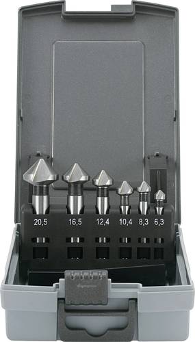 TOOLCRAFT 1614138 Kegelsenker-Set 6teilig 6.3 mm, 8.3 mm, 10.4 mm, 12.4 mm, 16.5 mm, 20.5mm HSS Zyli von TOOLCRAFT