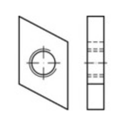 TOOLCRAFT 161556 Gewindeplatten für Hammerkopfschrauben M8 Stahl galvanisch verzinkt 100St. von TOOLCRAFT