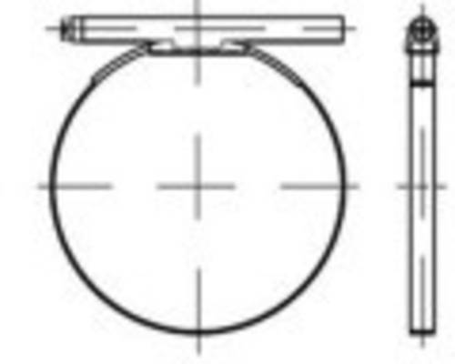 TOOLCRAFT TO-5363334 Schlauchschellen DIN 3017 1.4016 (W2) Form C1 Schlauchschellen, mit Rundbolzen, von TOOLCRAFT