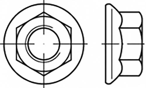 TOOLCRAFT TO-6866946 Sechskantmuttern mit Flansch M10 Stahl verzinkt 500St. von TOOLCRAFT