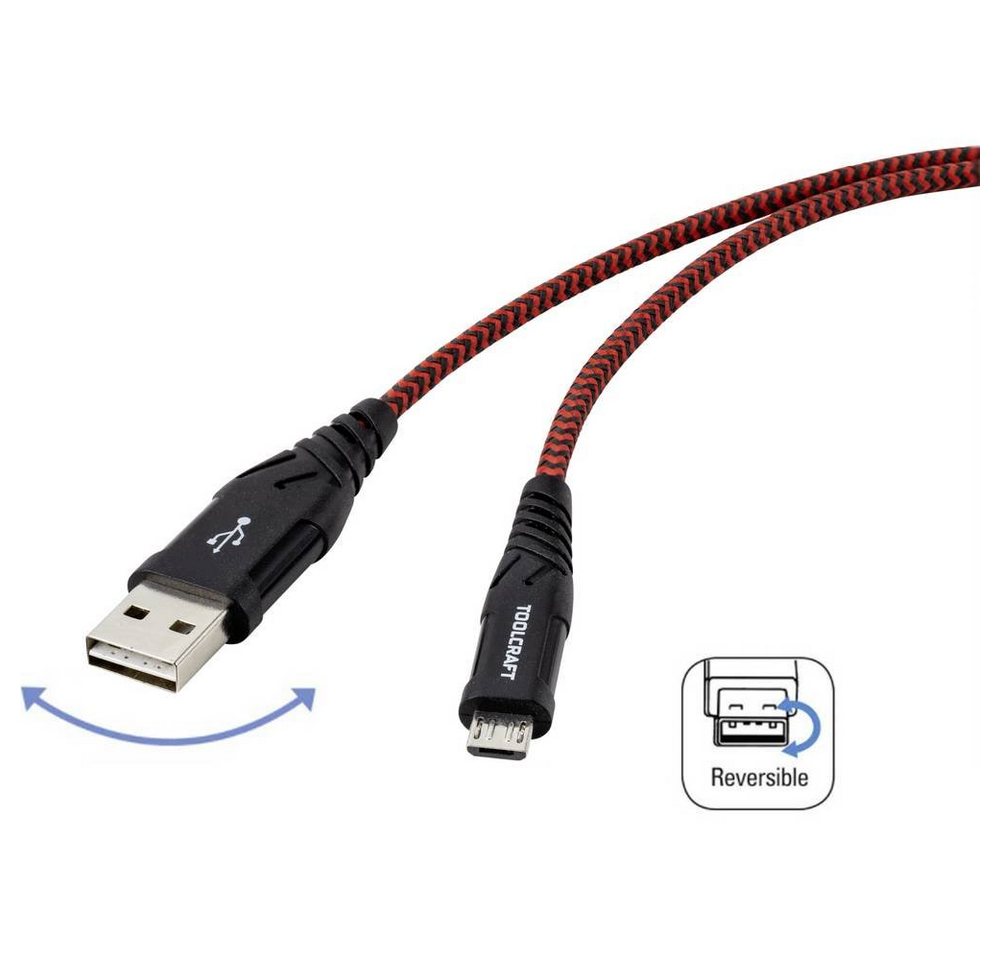 TOOLCRAFT USB 2 Anschlusskabel USB-Kabel, Extrem robuste Geflechtschirmung, beidseitig verwendbarer Stecker TOOLCRAFT USB 2 Anschlusskabel USB-Kabel, Extrem robuste Geflechtschirmung, beidseitig verwendbarer Stecker von TOOLCRAFT
